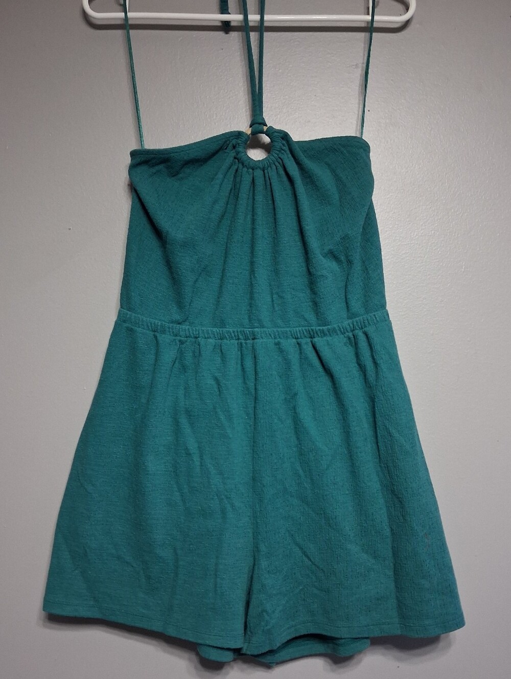 Old Navy Teal Halter Tie Romper